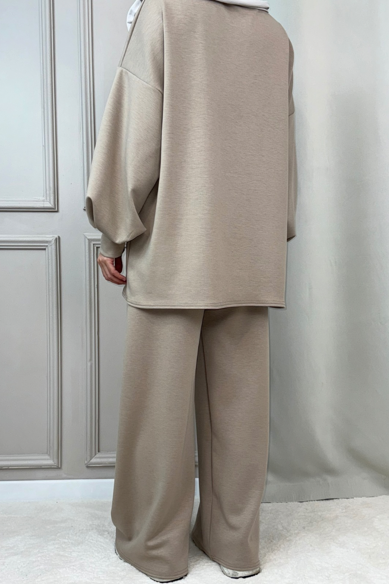 Zweiteiler Enisa mit Hose Taupe