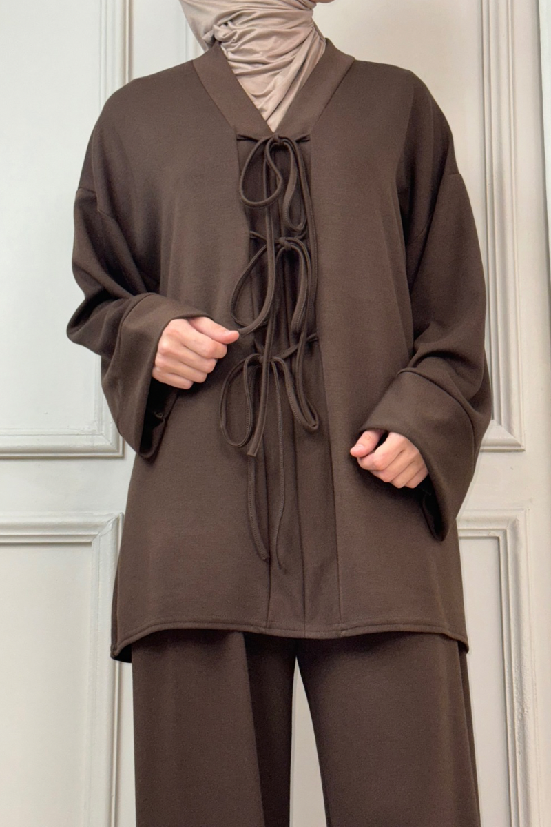 Zweiteiler Neyla mit Hose Braun