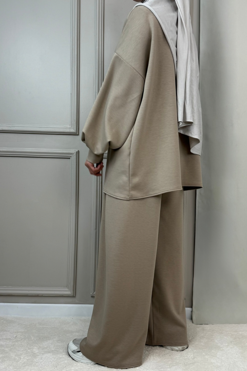 Zweiteiler Enisa mit Hose Taupe