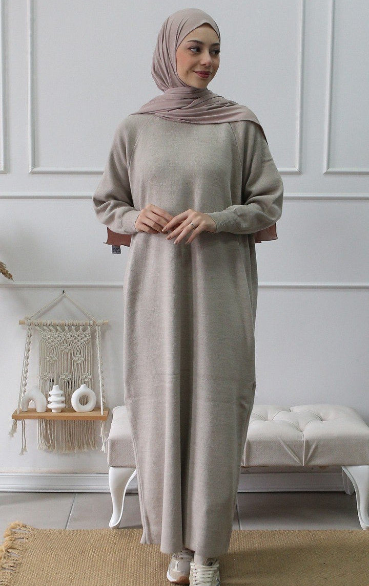 Strick-Abaya Amal Taupe