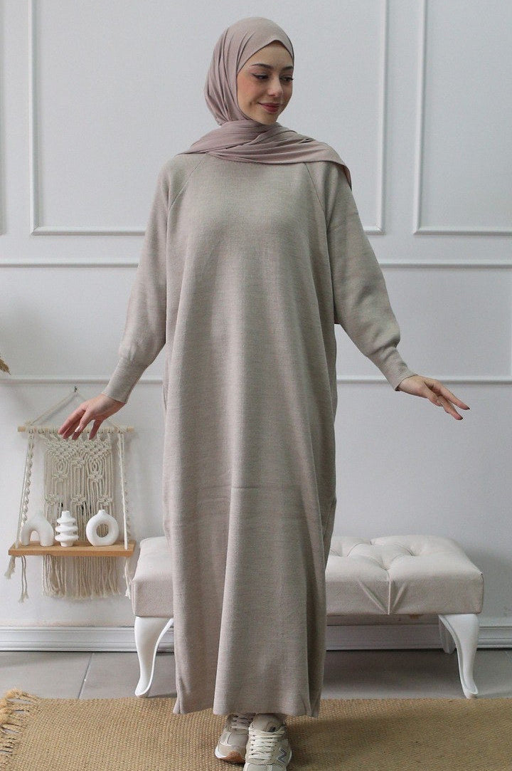 Strick-Abaya Amal Taupe